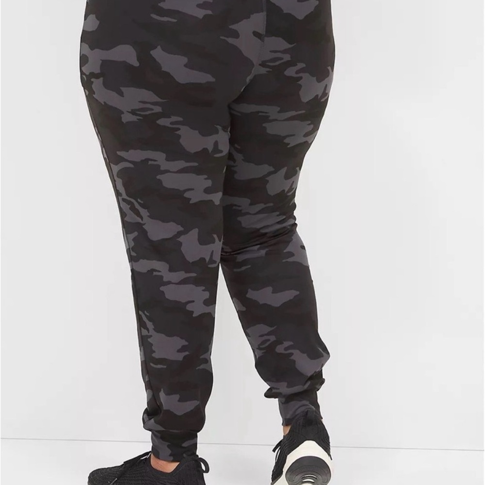 Lane Bryant Black and Gray Camo Joggers